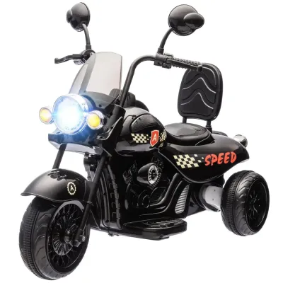 Elmotorcykel för Barn med Ljus och Musik, Svart