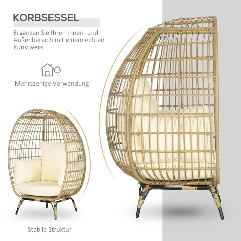 Hängstol i Korgdesign med Dyna 105 x 97 x 150 cm