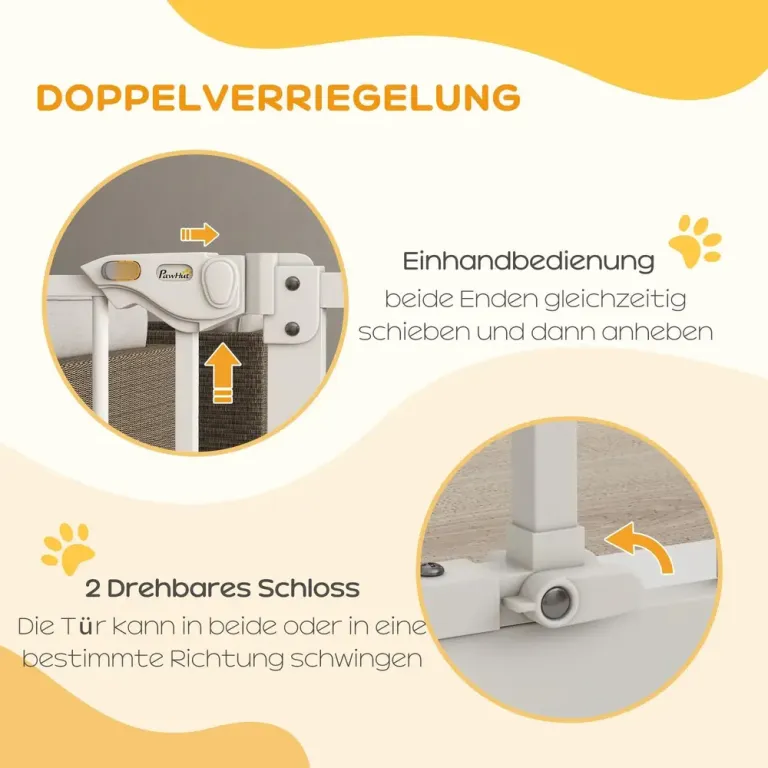 Säkerhetsgrind Trappgrind Spärrgrind Vit av Metall 74-80 cm