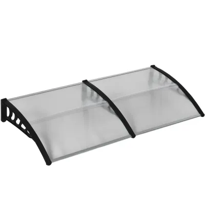 Entrétak 200 x 96 cm, Transparent med Svart Ram