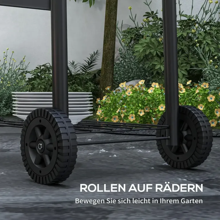Kolgrill Bbq Grill Svart av Rostfritt Stål Grillvagn