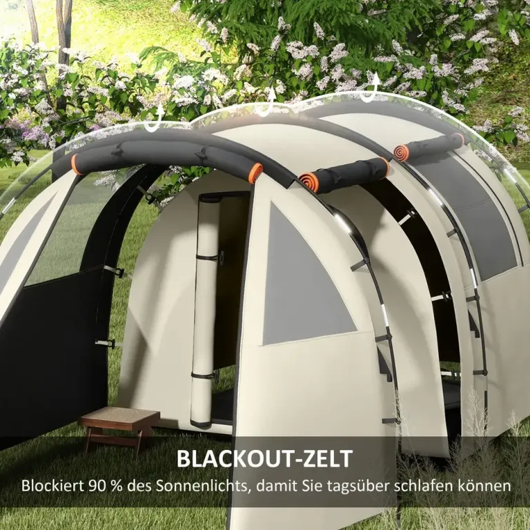 Tunneltält Campingtält Khaki av Polyester Familjetält för 5