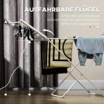 Torkställning Klädtork Elektrisk och Hopfällbar Silver av Aluminium för Inomhusbruk Uppvärmd Ställning med Värme 144 x 53 x 91 cm