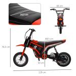 Elmotorcykel för Barn, 24V, med Horn, Ljus och Vridreglage, 8–16 km/h, 8–12 År, Röd