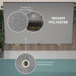 Påbyggnadspaviljong Pergola Med Tak, Vattenavvisande Paviljongtak, Fristående Trädgårdspaviljong Uteplats Paviljong Kapell Solskydd För Terrassträdgård Ca. 3X5X2,5 M Mörkgrå