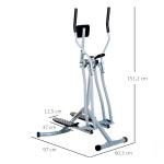 Crosstrainer, Motionscykel med LCD-skärm, Justerbar Bröstdyna, Stål, Silver, 96 x 60 x 152 cm