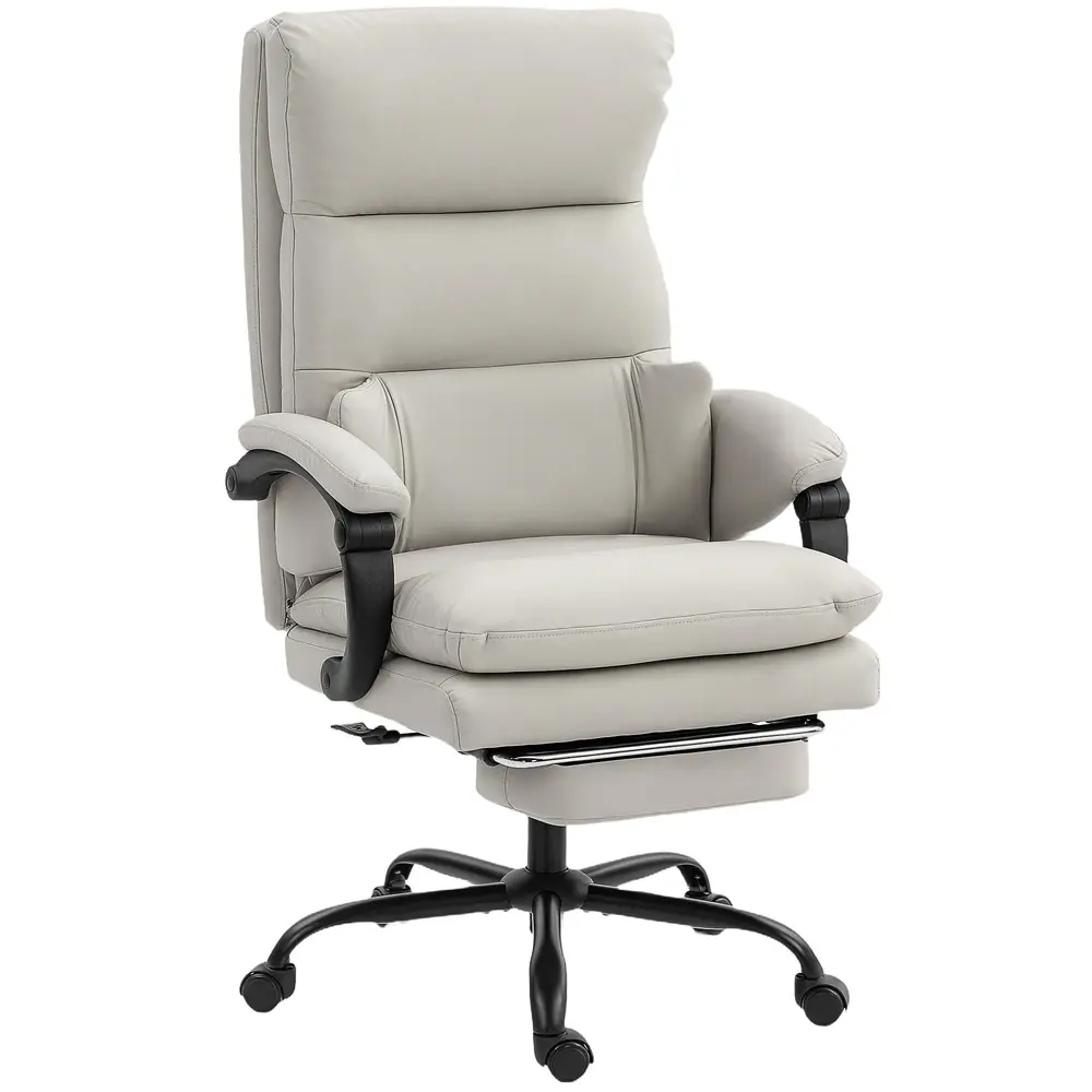 Kontorsstol Ergonomisk Ljusgrå Konstläder och Metall
