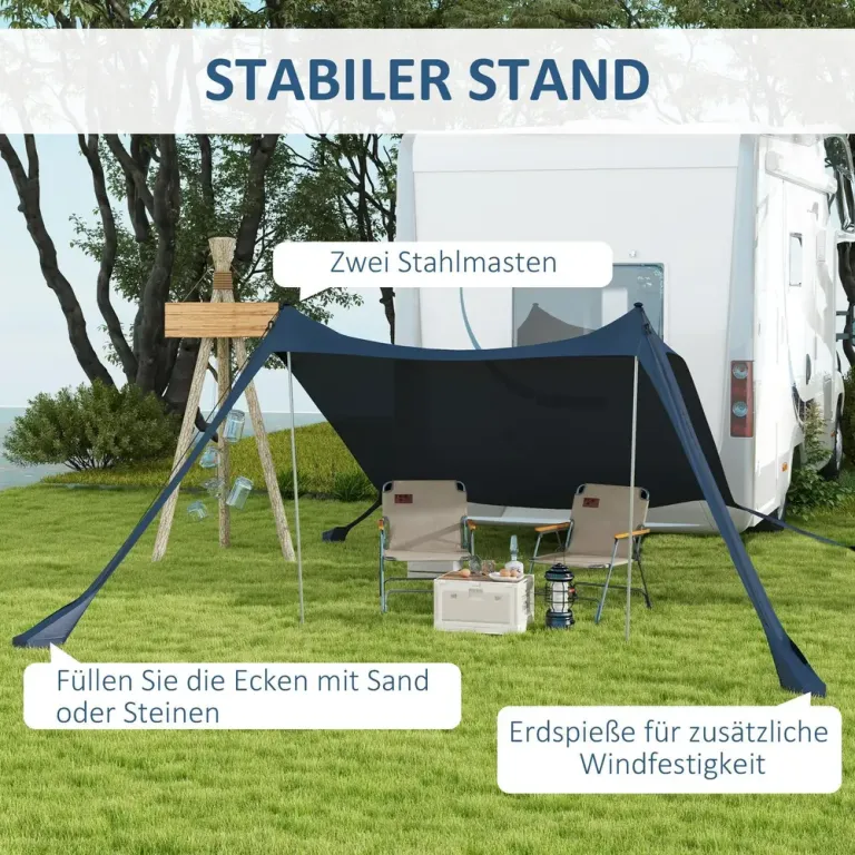 Strandtält och Solskyddstak Vattentätt 2,15 x 2 m, Blå