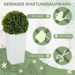 Konstväxt Eukalyptus 2-pack Grön Plast för Inomhus och Utomhus Konstgjord Växt Boll med UV-skydd i Kruka 65 cm