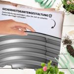 Upphöjd Bädd Odlingslåda Silver av Metall för Trädgård och Balkong Grönsaksbädd med Öppen Botten Örtbädd Robust 105 x 62 x 30 cm