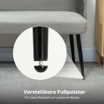 Soffa 2-sits Modern Grå Sammet och Metall för Vardagsrum Bekväm Polstrerad Design med Träram och Mjuk Sits 117 cm