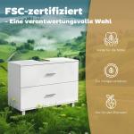 Tvättställsskåp Fristående Vit MDF för Badrum Modernt Underskåp med 2 Lådor Platsbesparande Förvaring utan Handfat Stilren Design