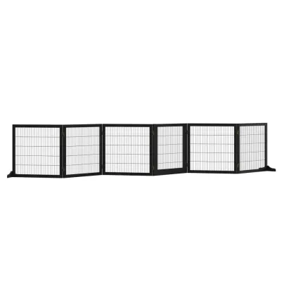 Vikbar Hundgrind i 4 Sektioner 432 x 36 x 70 cm
