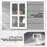 Redskapsbod med Låsbar Dubbelport och Fönster för Trädgård Hållbar och Stabil Grå Stål och Aluminium 1,80 x 1,30 x 2,10 m