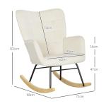 Gungstol Amningsstol Beige av Sammetslook och Trä för Sovrum Bekväm Fåtölj med Armstöd Relaxstol