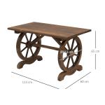 Trädgårdsbord Hållbar Natur Massivträ för Balkong och Altan med Hjulformad Design Väderbeständig Modell 110 x B60 x H65 cm