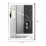 LED-Badrumsspegel med Touch-Knapp Modern Väggspegel Imfri Funktion och 3 Ljusfärger Silver 70 X 50 X 3 Cm