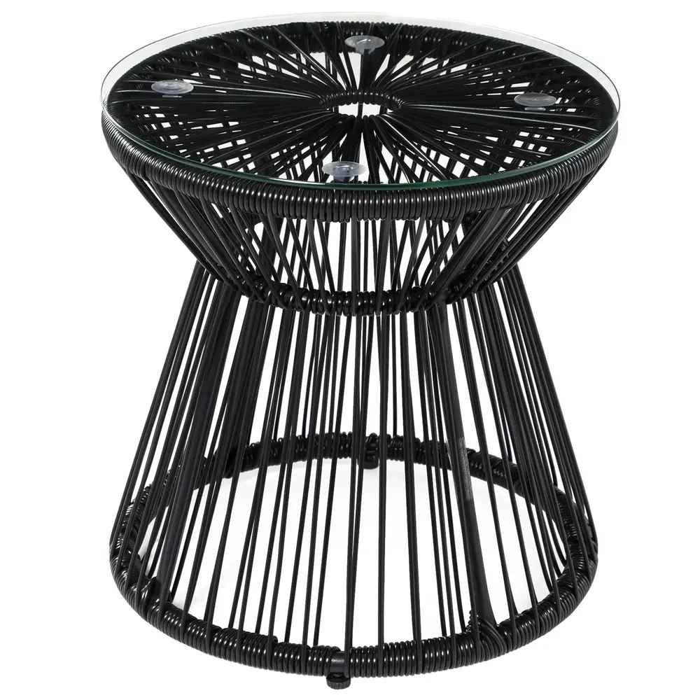 Runt Trädgårdsbord med Glaskiva Elegant Bistrobord