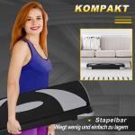 Justerbar Stepbräda för Aerobics, Halkfri Träningsbänk med 3 Höjdlägen, Effektivt Redskap för Fitness Hemma, Svart/Grå, 80 x 31 cm