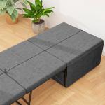 Gästsäng Hopfällbar Säng med Madrass Grå av Metall och Skum för Gästrum och Kontor Enkelsäng 120 kg 190 x 60 cm