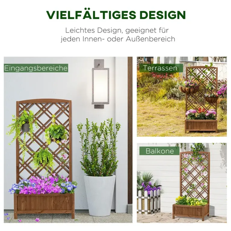 Odlingskrage Upphöjd Blomsterbädd med Spaljé