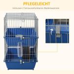 Smådjursbur Gnagarbur 2 Plan med Tillbehör Plast och Metall för Marsvin och Kaniner Blågrå 72 X 44 X 67 Cm