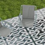 Trädgårdsstolar Campingstolar Grå av Oxford Tyg och Metall för Trädgård och Balkong Set om 4 Hopfällbara Stolar med Ryggstöd 53 x 54 x 76 cm