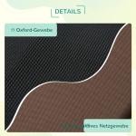 Förhöjd Hundsäng Utomhus med Kapell Andningsbart Tafttyg Kaffe 92 X 76 X 90 Cm