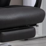 Kontorsstol Chefsstol Svart av Konstläder och Metall för Bekvämt Arbete Ergonomisk och Justerbar Höjd Fällfunktion 120 kg