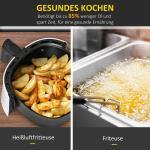 Varmluftsfritös med 7 Program, Kompakt Airfryer för Hälsosam Matlagning, LCD-Display och Non-Stick Korg, Vit/Svart, 33,9 x 24,9 x 29,9 cm, 2,5 l