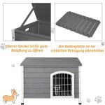 Hundhus Vattentätt med Dörr Nätlåda för Utomhusbruk Gran Grå 80 X 55 X 53,5 Cm