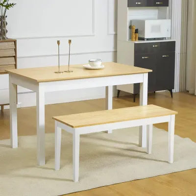 Bänk 2-Sits Vit av Furu Lantlig Stil 102 x 36 x 45 cm