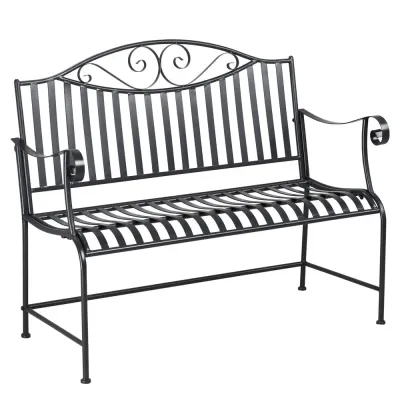 Trädgårdsbänk i Metall för 2 Personer 155 x 54 x 96 cm