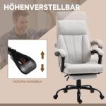 Kontorsstol Chefsstol Ljusgrå av Tyg och Metall för Kontor och Hemmakontor Ergonomisk med Massagefunktion och Fotstöd Bekväm