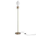 Golvlampa 2-Delad med Glasskärm Stål och Glas Modern Design för Vardagsrummet Guld och Vit 165 Cm