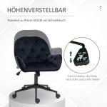 Snurrstol i Svart Sammet, Justerbar Kontorsstol för Vardagsrum, Elegant Skrivbordsstol med Ergonomisk Design, Svart