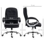 Kontorsstol Linnetyg med Vippfunktion Ergonomisk Skrivbordsstol Justerbara Armstöd för Hemmakontor Svart 64 X 75 X 111-121 Cm