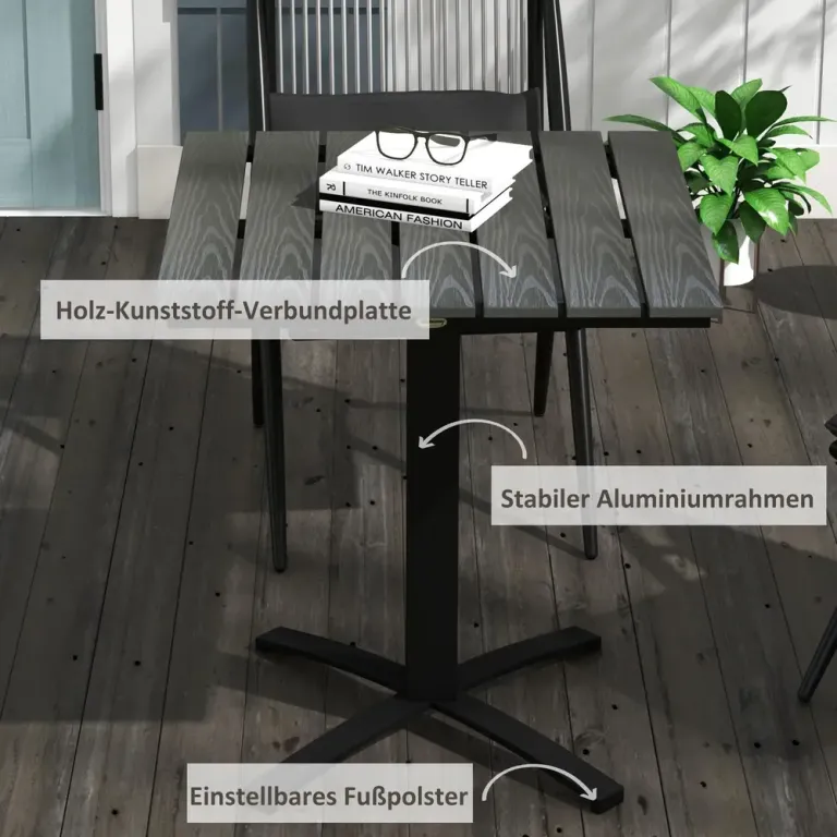 Trädgårdsbord Matbord Grå av Aluminium 70 x 70 x 76 cm