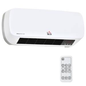 Väggmonterad Värmefläkt 2000 W med Fjärrkontroll, 2 Värmelägen, LED-skärm, 12h Timer, för Badrum