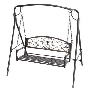 Trädgårdsgunga 2 Personer Verandagunga Metall för Trädgård och Terrass Brons 167 X 123 X 175 Cm