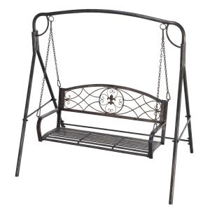 Trädgårdsgunga 2 Personer Verandagunga Metall för Trädgård och Terrass Brons 167 X 123 X 175 Cm