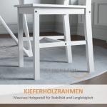 Set med 2 Köksstolar med Ribbat Ryggstöd, Halkfri, Trä, Vit, 41,5 x 46 x 90 cm