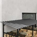 Vedhylla Vedförråd Svart av Stål för Utomhusbruk Träskydd med Lock Lastkapacitet 100 kg 186 x 75 x 185 cm