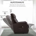 Elektrisk Ståstol TV-Stol med Ståhjälp Relaxstol med Liggfunktion Konstläder Brun 80 X 94 X 104 Cm
