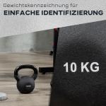 Kettlebell i Gjutjärn 10 kg, Ergonomisk Träningsvikt med Neoprenbeläggning, Skonsam mot Golv för Hemmaträning, Svart