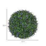 Konstgjord Växt Lavendel Set med 2 i Bollform Lila Grön av Plast för Hem och Kontor Dekorativa Blommor Höjd 42 cm