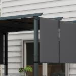 Gazebo Pergola Mörkgrå av Stål och Polyester för Trädgård och Terrass Paviljong med Sidovägg och Altantak Väderbeständig 3,5 x 3 m