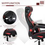 Ergonomisk Gamingstol med Högtalare, Bekväm Datorstol med Bluetooth och Vippfunktion, Inkluderar Nackstöd och Svankkudde, Svart