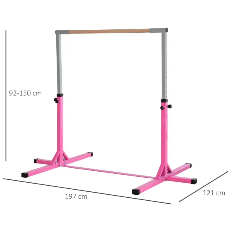 Gymnastikstång för Barn Justerbar 13 Lägen, Rosa