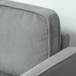 Soffa Loveseat 2-Sits Liten Soffa Ljusgrå av Tyg med Manchesterlook och Trä för Vardagsrum Modern Stoppad Soffa med Förvaring 117 x 63 x 79 cm